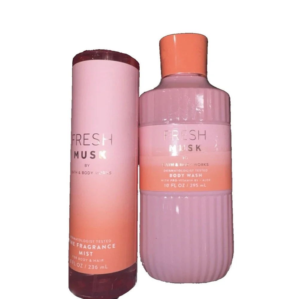 Bath & Body Works Fresh Musk Fine Fragrance Mist & Body Wash - 2 Piece